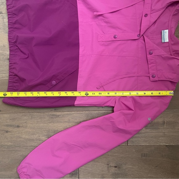 NWOT Columbia Pink Purple Pullover Lightweight Rain Jacket Windbreaker with Hood - Picture 8 of 8